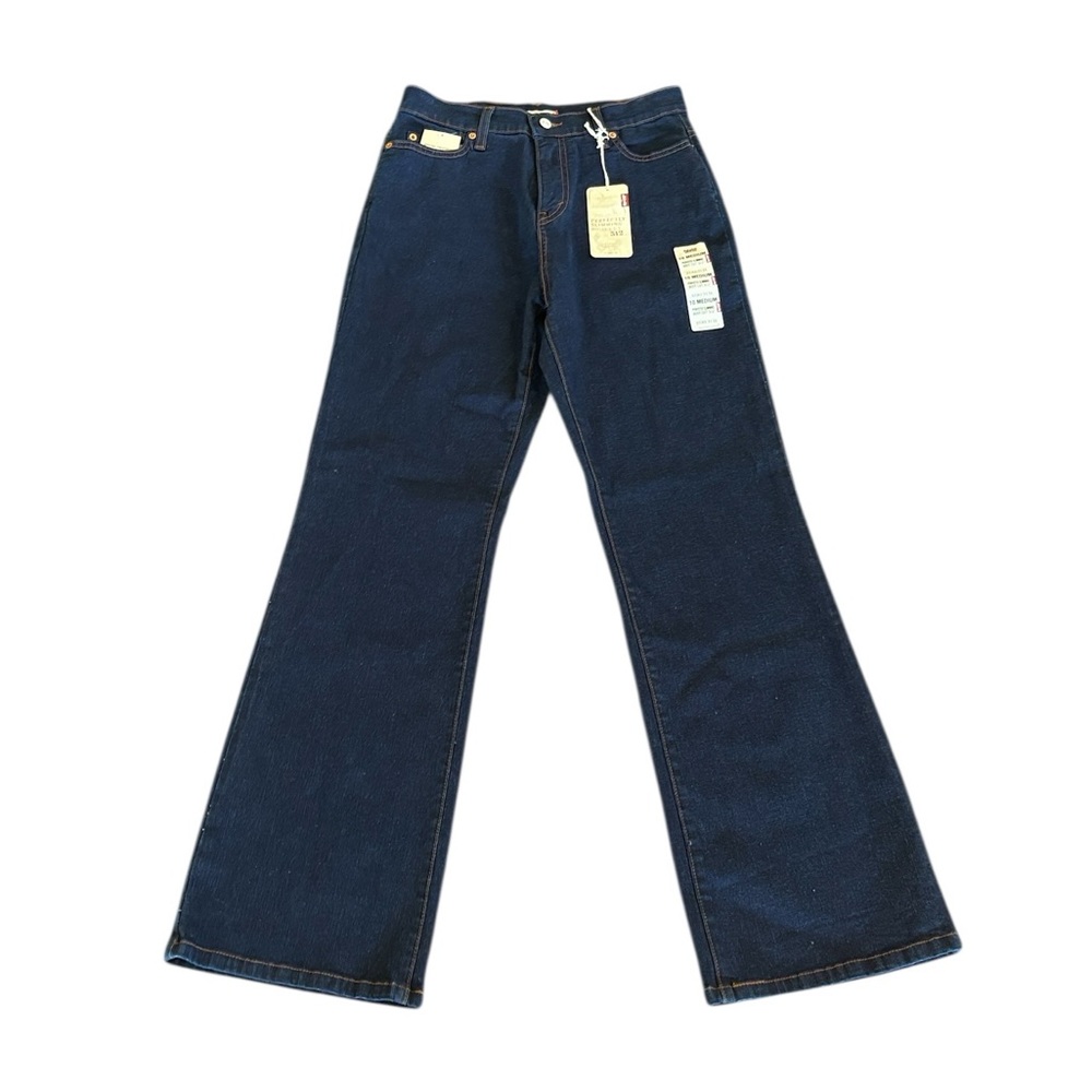 Levi's 512 Perfectly Slimming Flare Leg Bootcut Dark Wash Blue Jeans Size 10 NWT